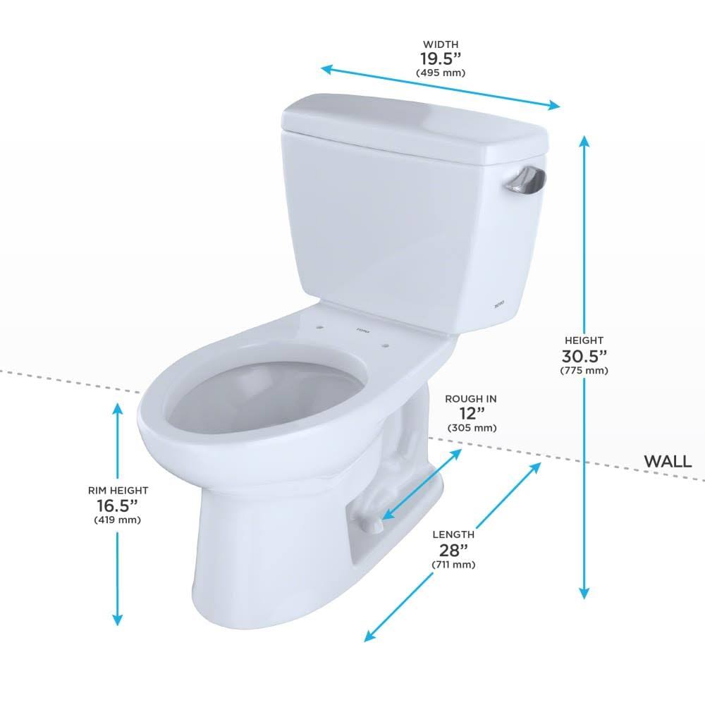 Cotton White Elongated Two-Piece Toilet with Right-Hand Trip Lever P451