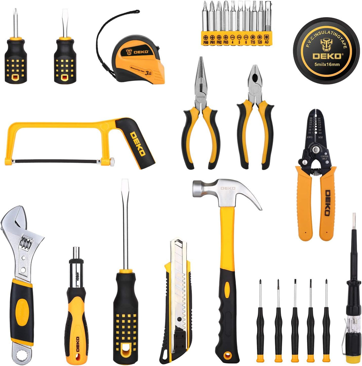 198 Piece Home Repair Tool Kit with Plastic Toolbox O54484