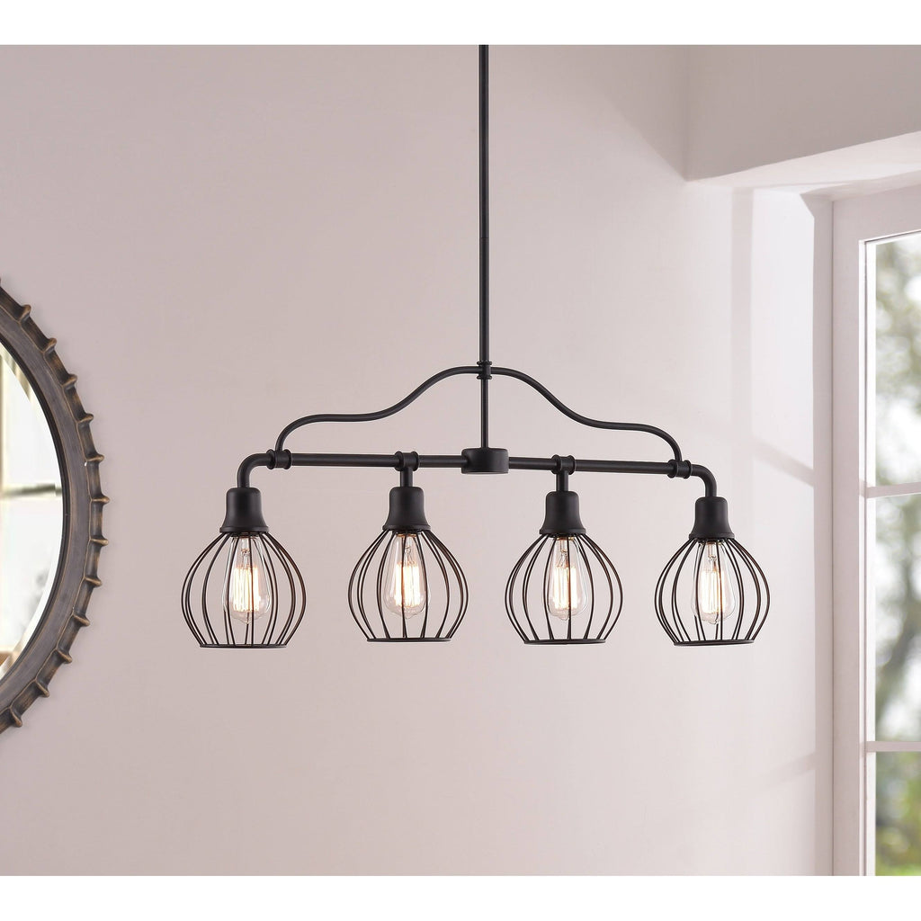 4 Light Island Light - Black Finish Y841