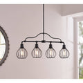4 Light Island Light - Black Finish Y841