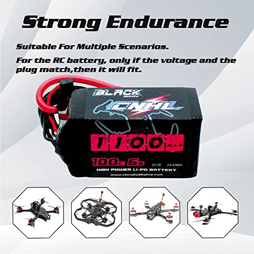 6S 1100mAh 100C 22.2V Lipo Battery with XT60 Plug (2 PCS) C743550