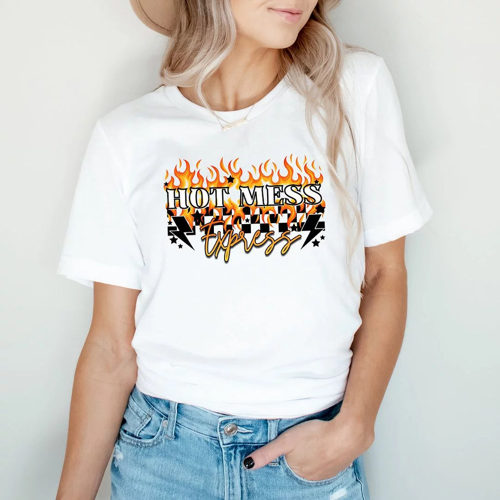 Checkered Short Sleeve Graphic Tee Q9136