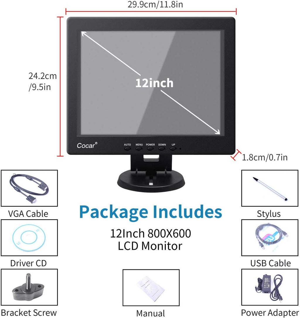 12 Inch LCD Touchscreen Monitor POS Systems V4384