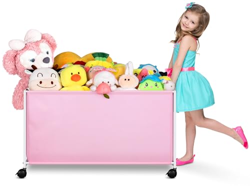 Black Large Toy Box with Wheels B755
