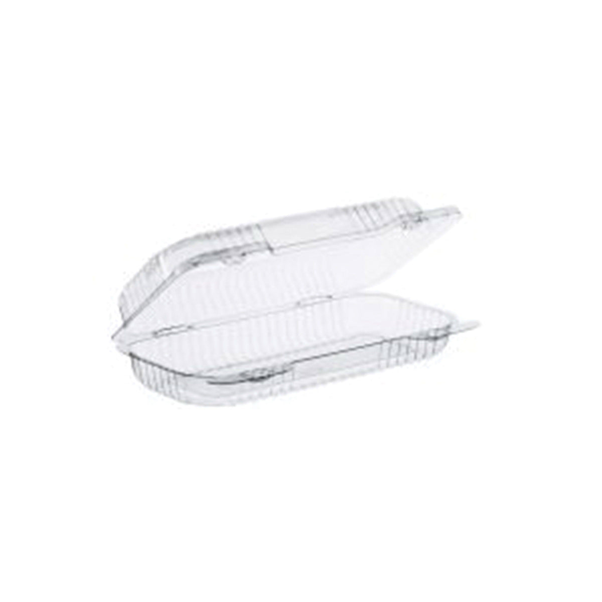 Clear Hinged Pet Plastic Small Oblong Container - 250/Case J676