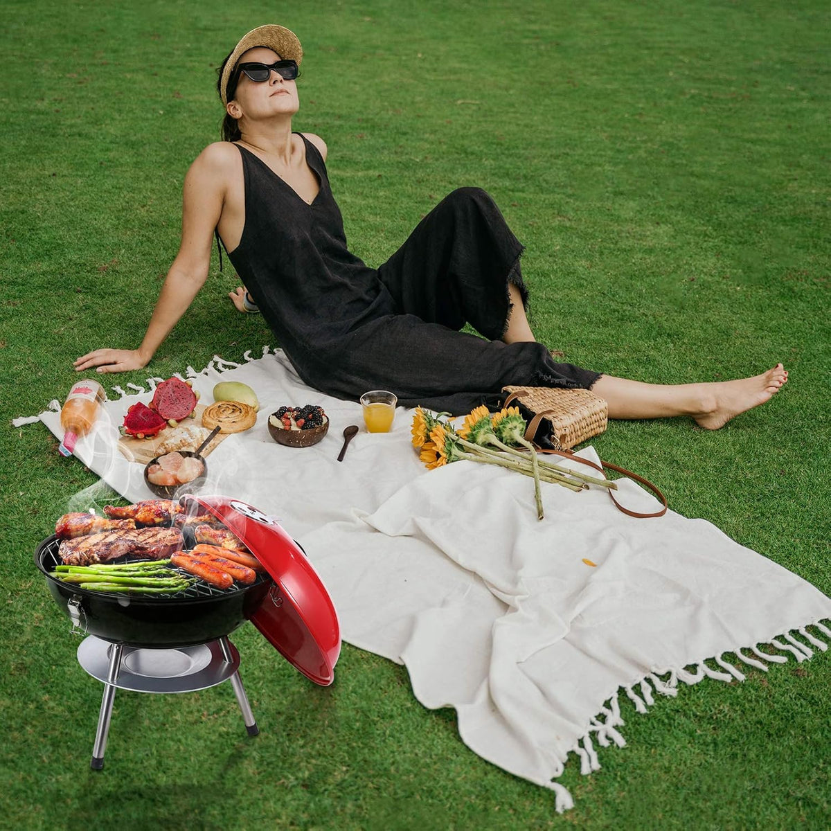 Charcoal Grill 14 Inch Portable Small BBQ Grill G45891