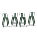 Sage Green Industrial Metal Counter Stool Set of 4 Q665