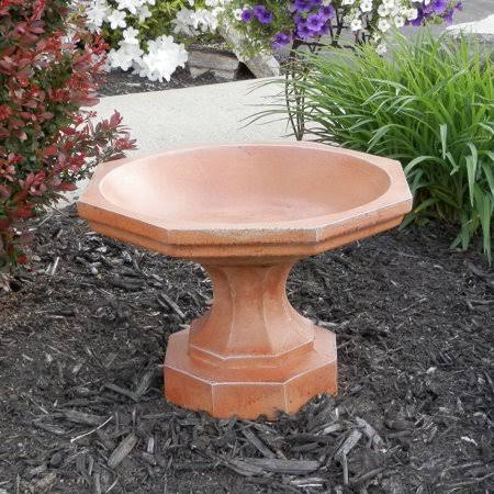 Beige Cast Stone Octagon Bird Bath N975446