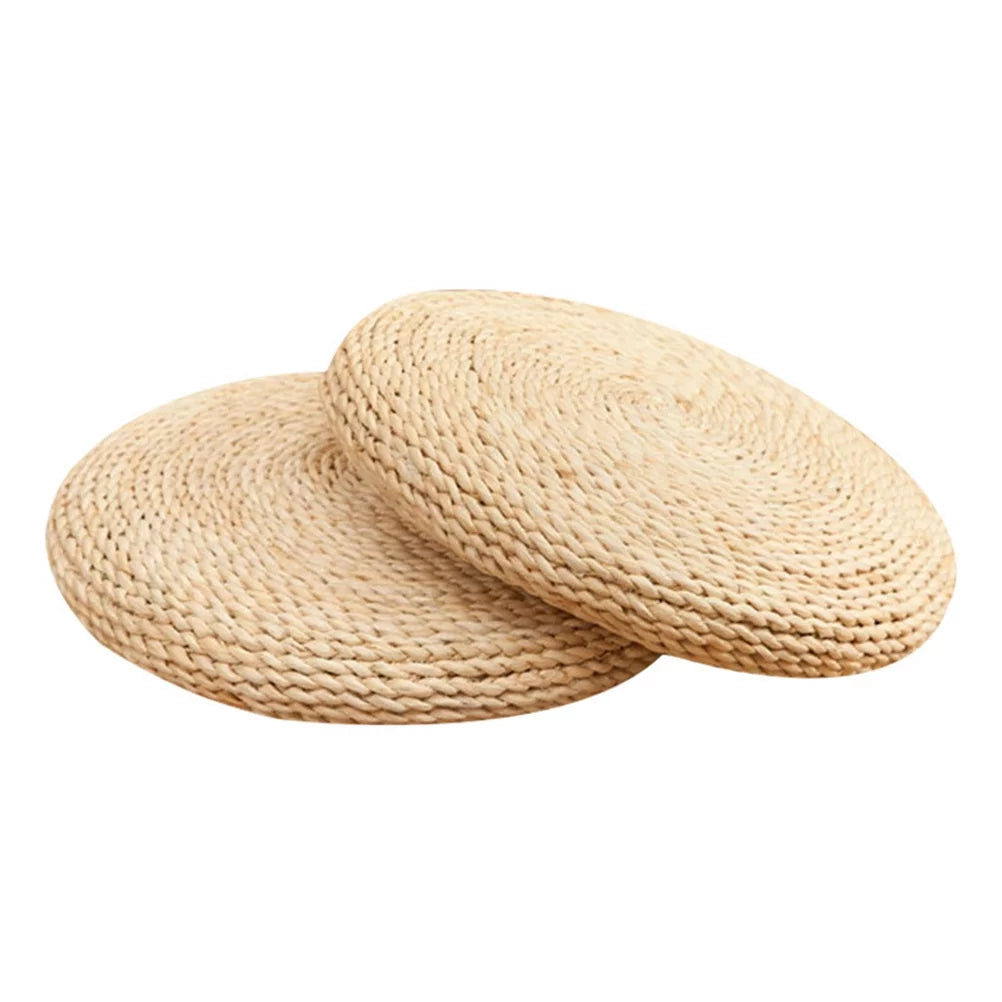 Round Straw Weave Floor Pillow F893