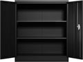 Industrial Metal Storage Cabinet with Doors, Locking Steel Cabinet with 2 Adjustable Shelves P547194