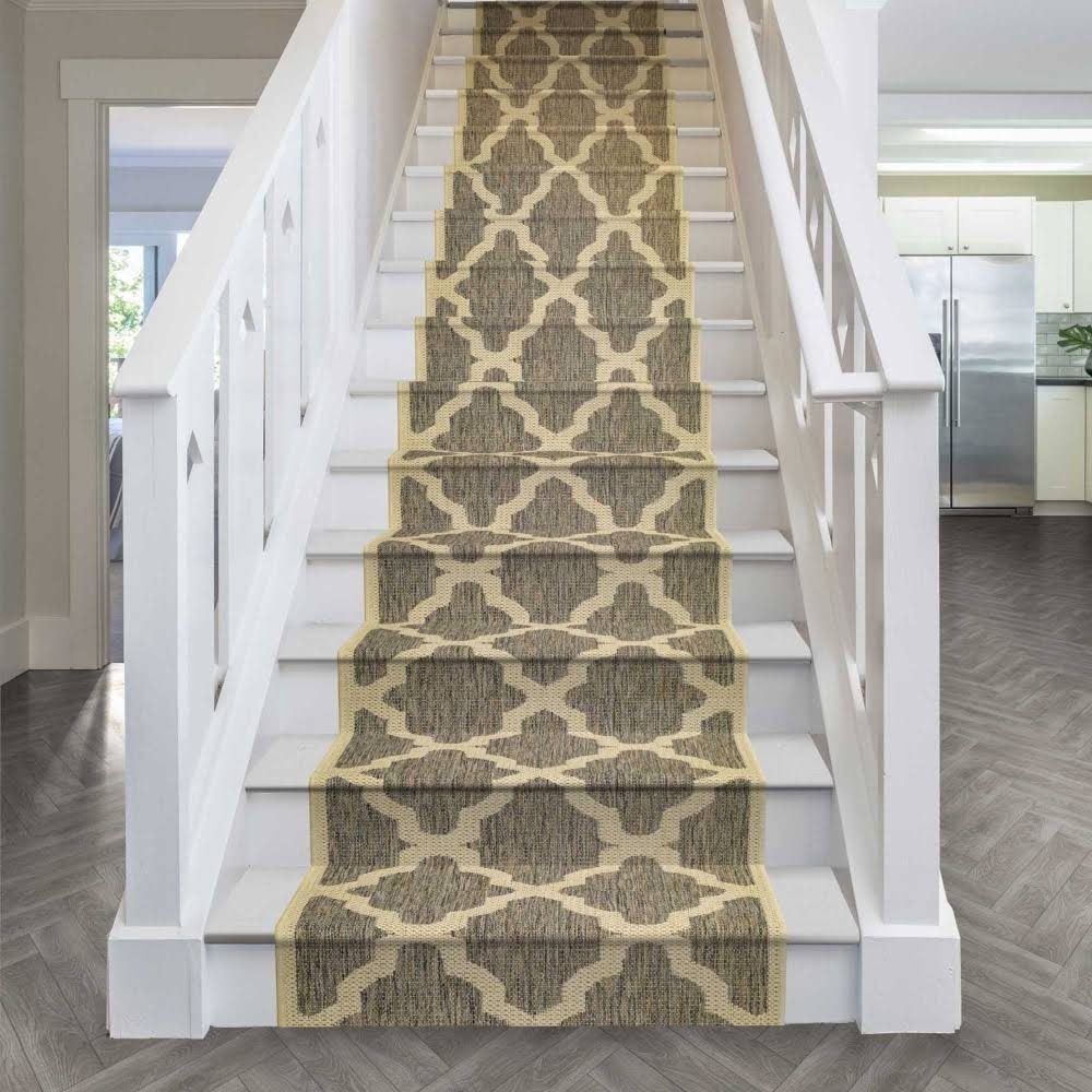 32 Foot Trellis Tweed Stair Carpet Runner Z46491