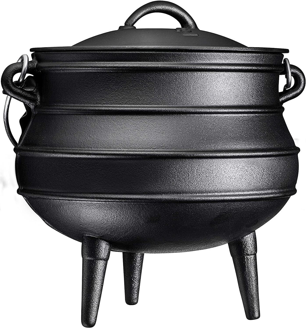 Cast Iron Pre-Seasoned Potjie Pot With Lid, 8 Quarts G8873