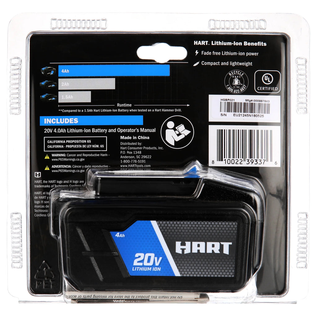 20V Lithium-Ion 4.0Ah Battery U7892