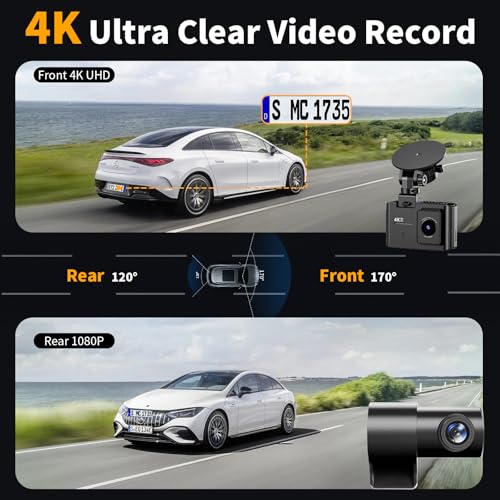 4K Dual Channel Dash Cam with 64GB Card D472797