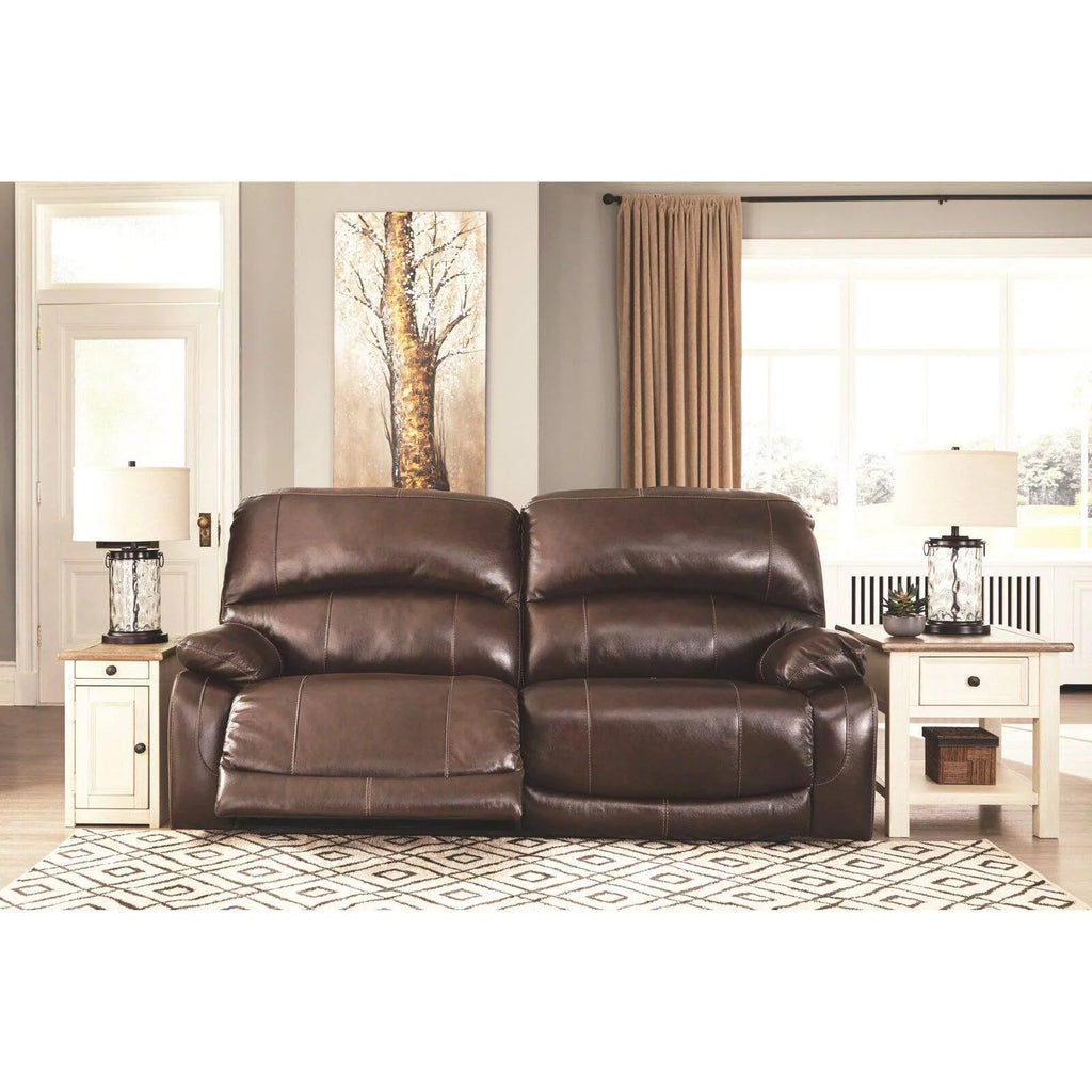 Gray Leather Power Reclining Sofa A9944