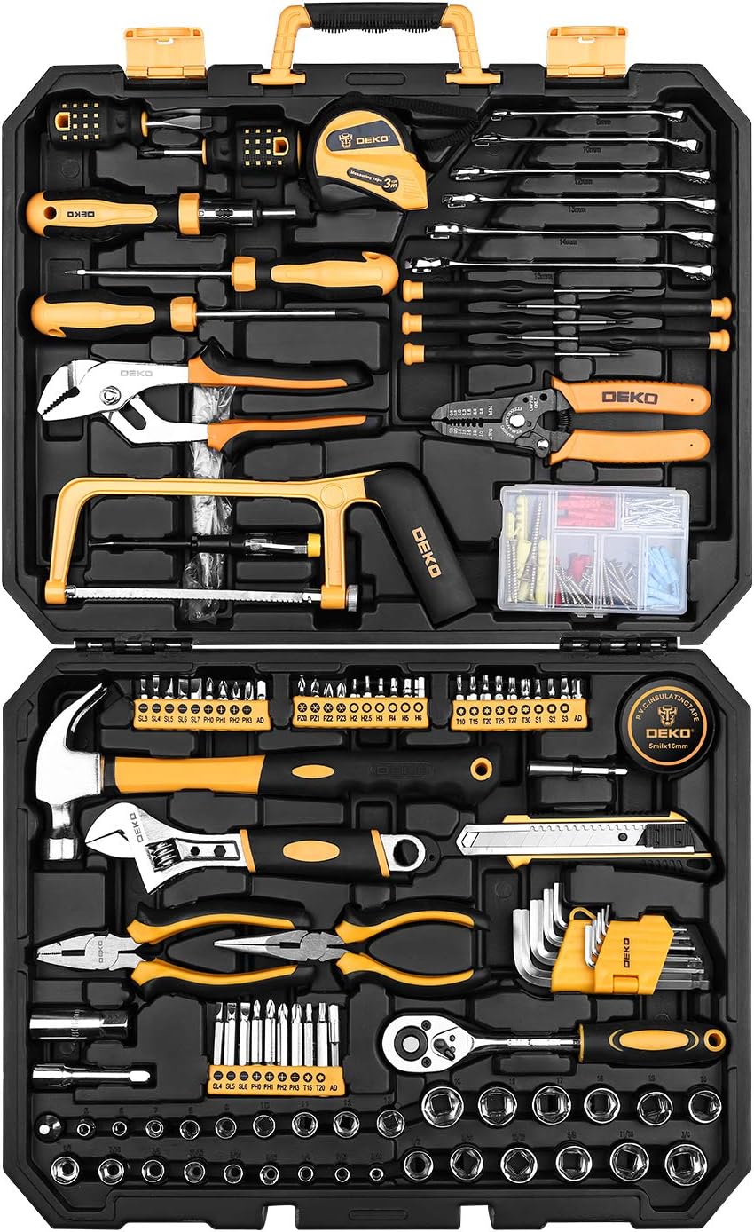 198 Piece Home Repair Tool Kit with Plastic Toolbox O54484