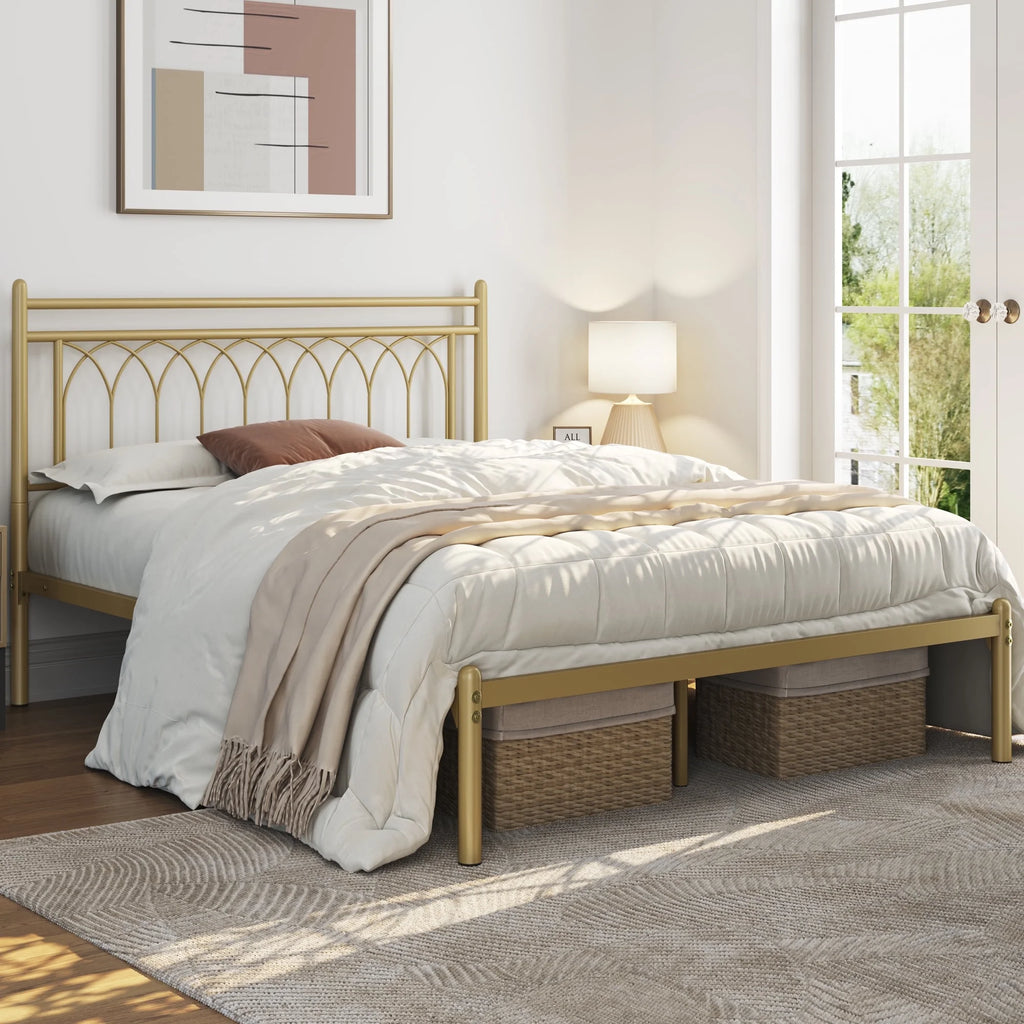Black Queen Metal Platform Bed D4720