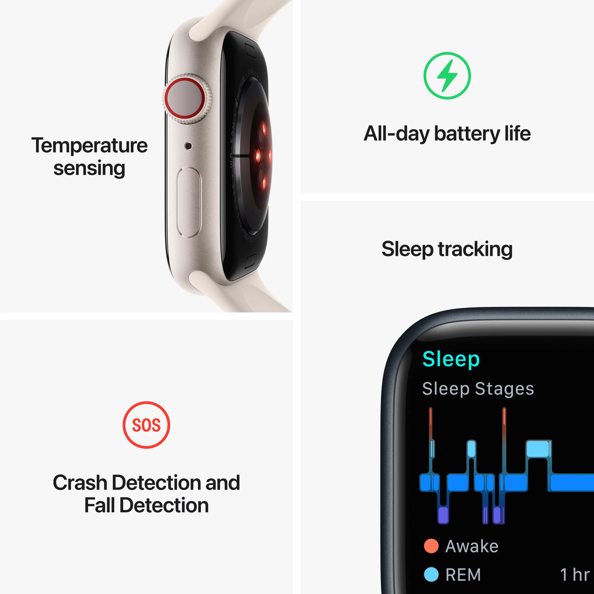 Silver 41mm Aluminum Case Smartwatch with White Sport Band N665863