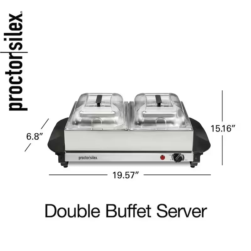 Stainless Steel Buffet Server with 2 Crocks G327
