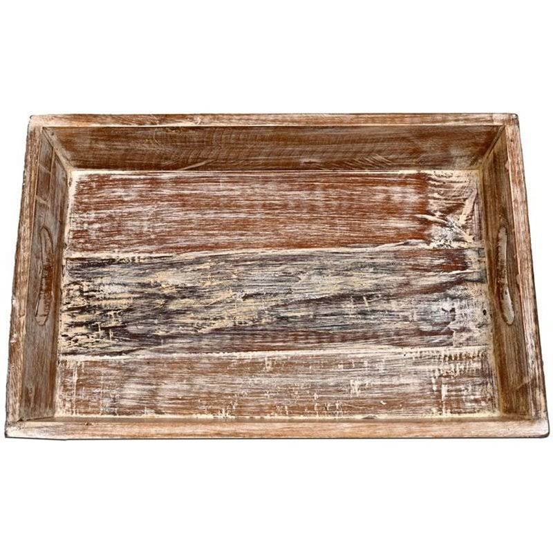 Sandy Brown Wooden Decorative Farmhouse Tray A877