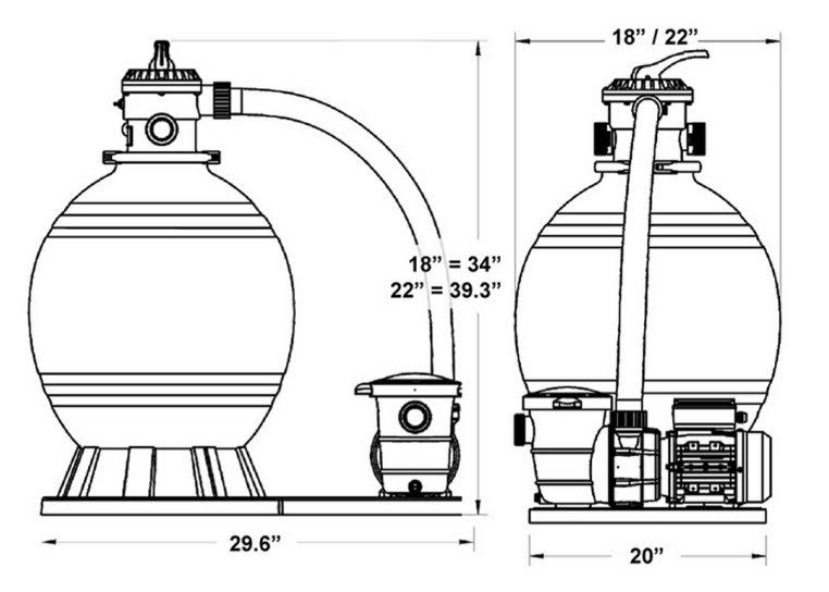 22-in Sand Filter System with 1.5 HP Pump F659