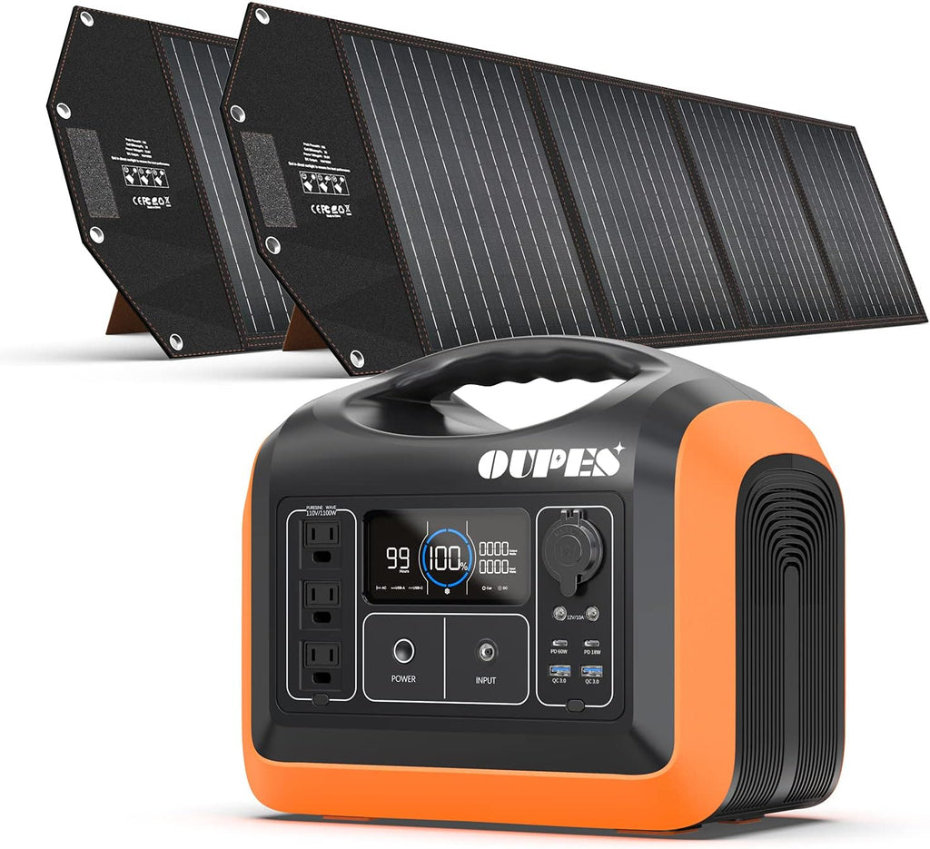 Portable Power Station LiFePO4 Battery with 2 X100W Solar Panel S839