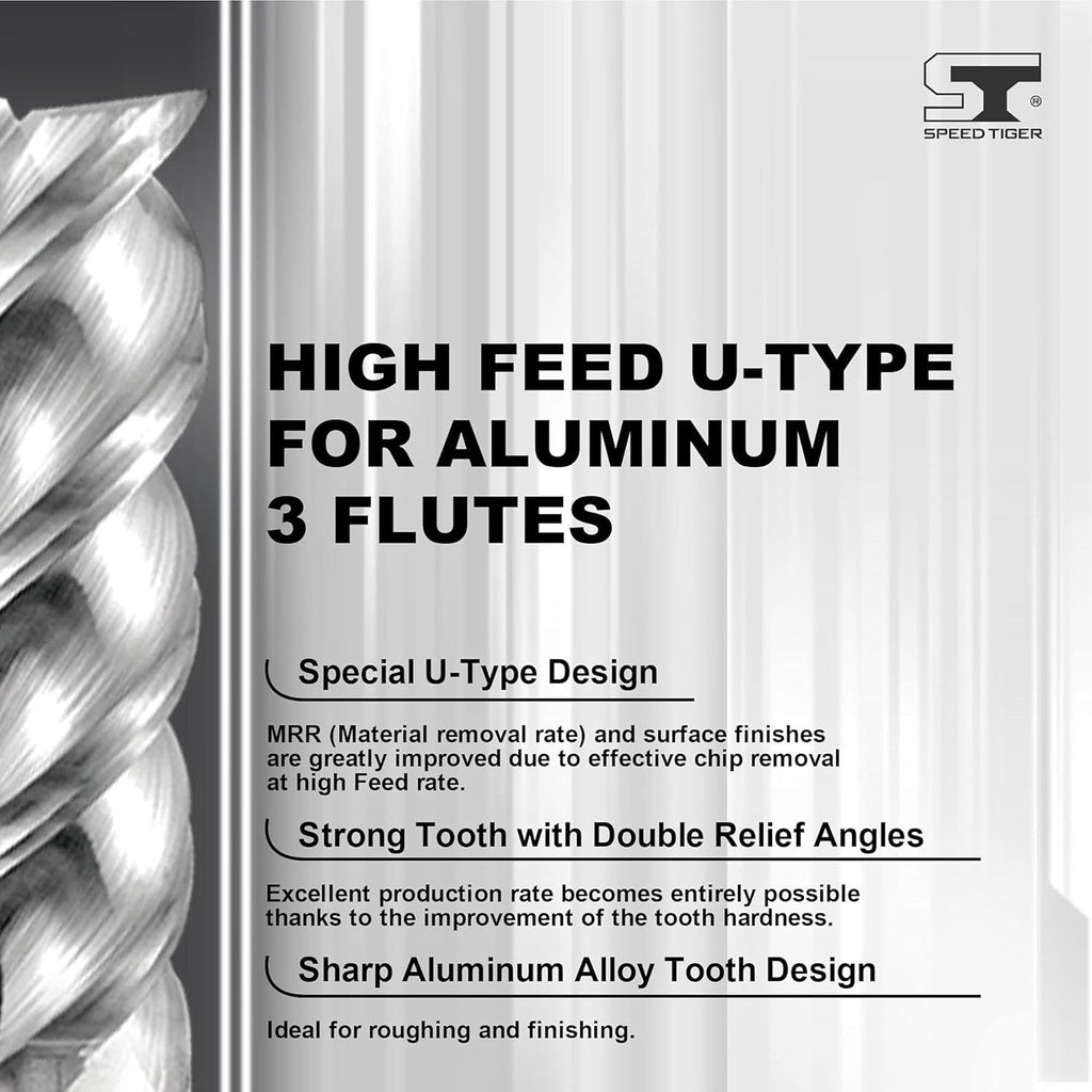 Carbide Square End Mill 3 Flute 5 Pieces 1/4 G188260