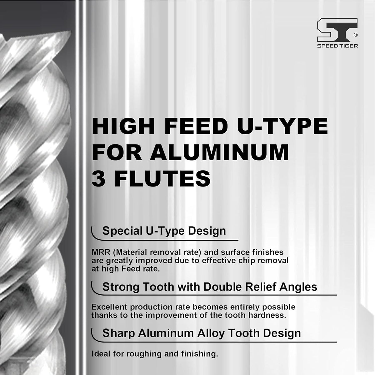 Carbide Square End Mill 3 Flute 5 Pieces 1/4 G188260