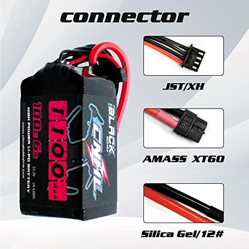 6S 1100mAh 100C 22.2V Lipo Battery with XT60 Plug (2 PCS) C743550