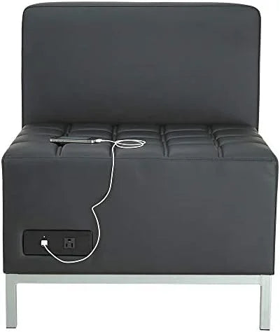Black Powered Armless L Sectional N142219