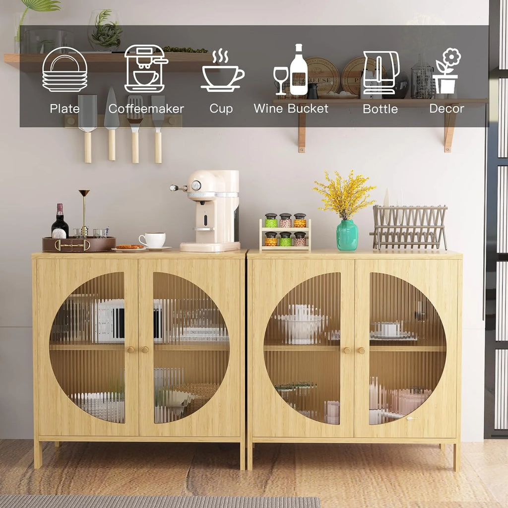 Buffet Cabinet with Storage and Glass Doors O302087