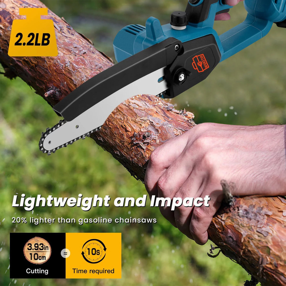 6 Inch 8 Inch Cordless Chainsaw with 2 Battery Auto-oil System P823