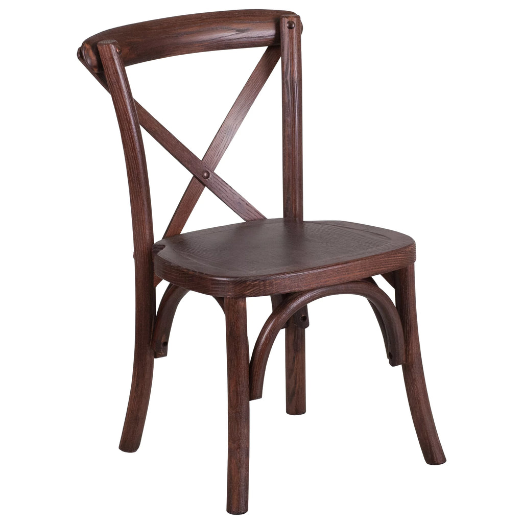 Stackable Mahogany Wood Cross Back Chair M712