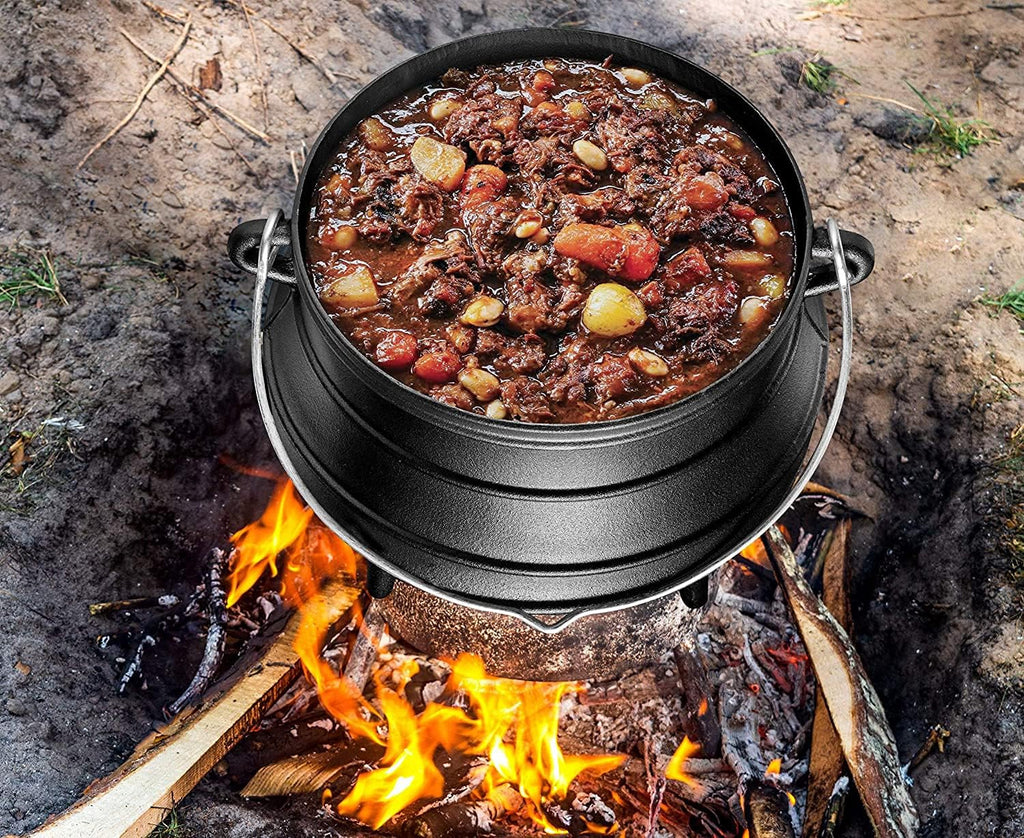 Cast Iron Pre-Seasoned Potjie Pot With Lid, 8 Quarts G8873