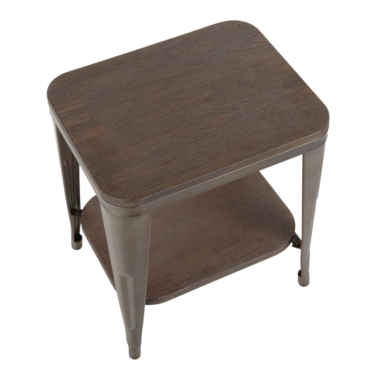 Industrial Wood and Metal End Table P232