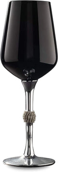 Black Silver Wine Glasses Set Of Twelve K787