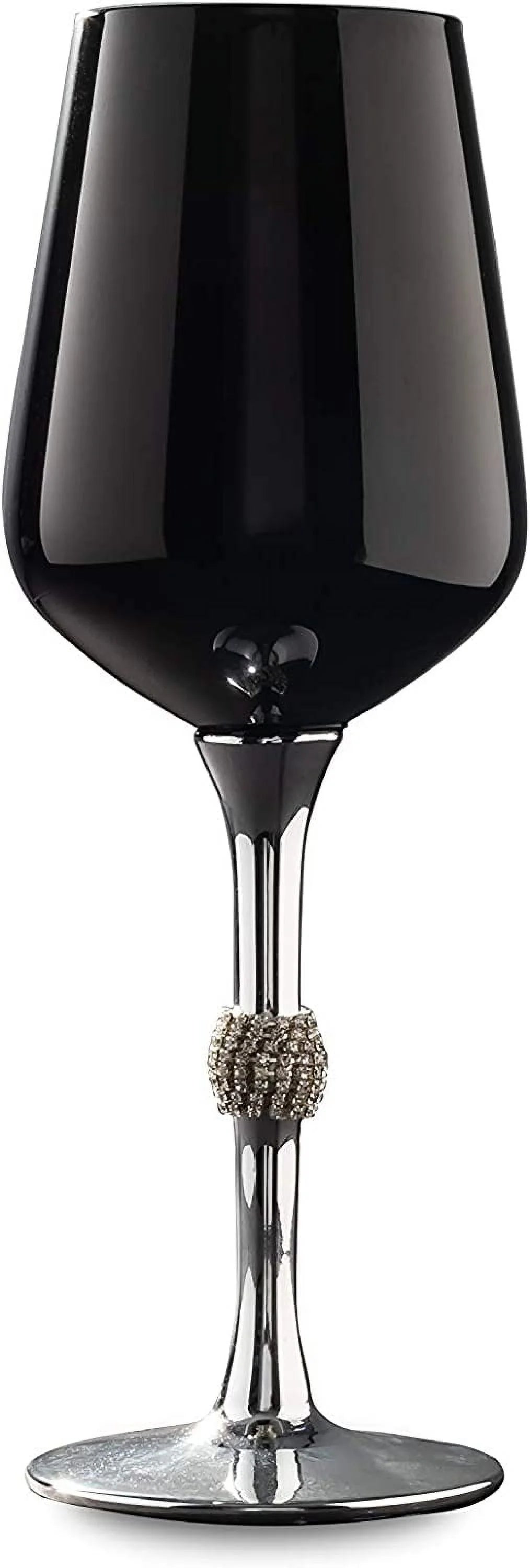 Black Silver Wine Glasses Set Of Twelve K787