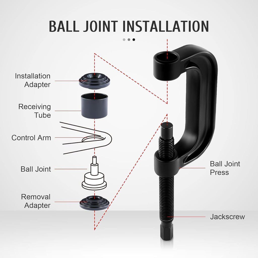 Heavy Duty Ball Joint Press & U Joint Removal Tool Kit with 4x4 Adapters, Pack of 2 M4576
