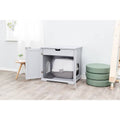Gray Wooden Cat Litter Box Enclosure F334