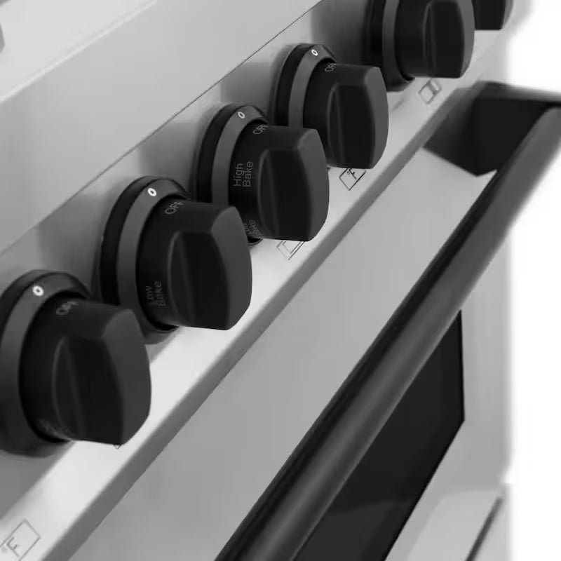 48 in. 7 Burner Double Oven Dual Fuel Range in Stainless Steel and Matte Black Z370
