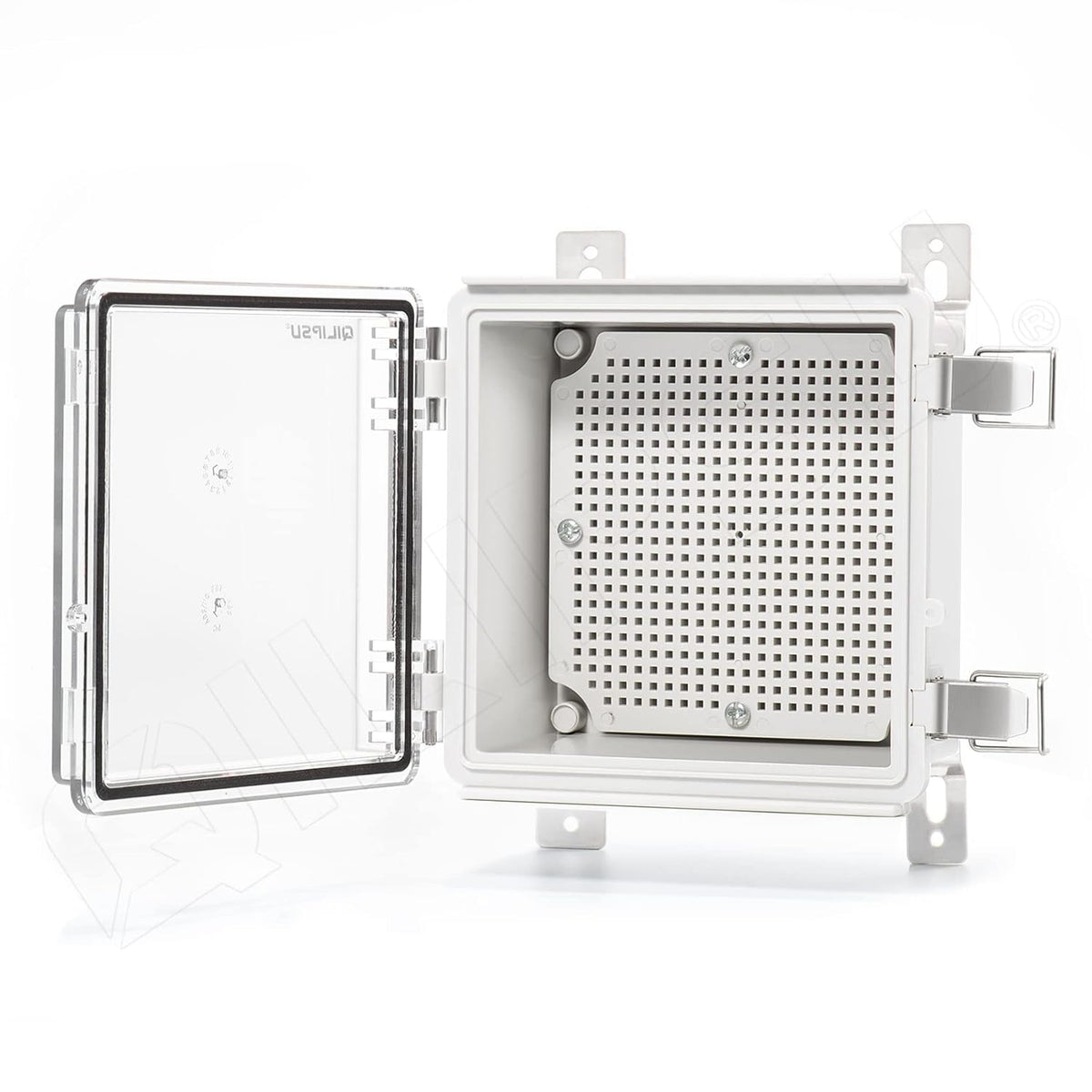 Junction Box with Mounting Plate, IP67 Waterproof ABS Plastic Grey Y762168
