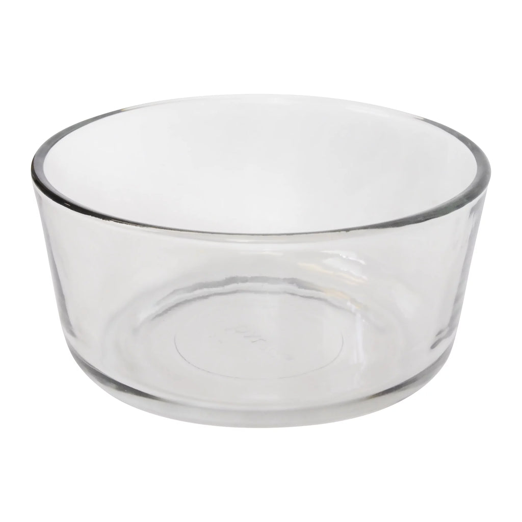 Clear Glass 4-Cup Food Storage Bowl with Lid W399