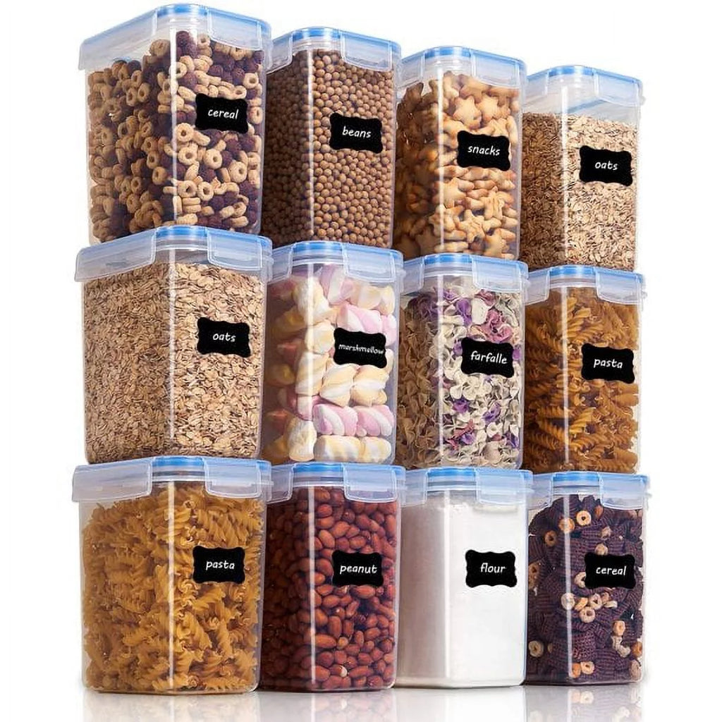 Airtight Food Storage Containers 12 Pieces 1.5qt Plastic Kitchen Pantry Containers Dishwasher Safe M733553