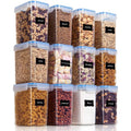 Airtight Food Storage Containers 12 Pieces 1.5qt Plastic Kitchen Pantry Containers Dishwasher Safe M733553