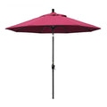 9 ft. Stone Black Aluminum Market Patio Umbrella in Hot Pink Sunbrella U39085