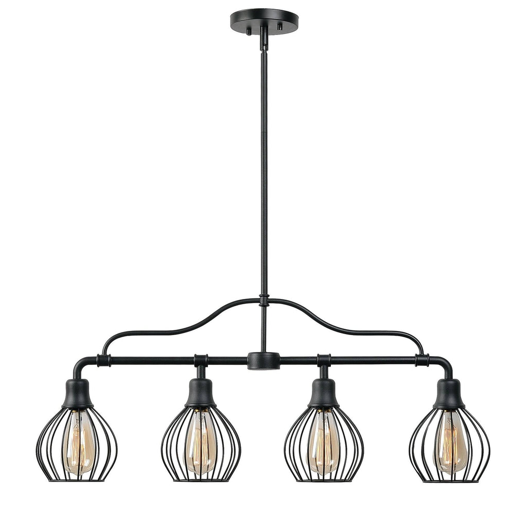 4 Light Island Light - Black Finish Y841