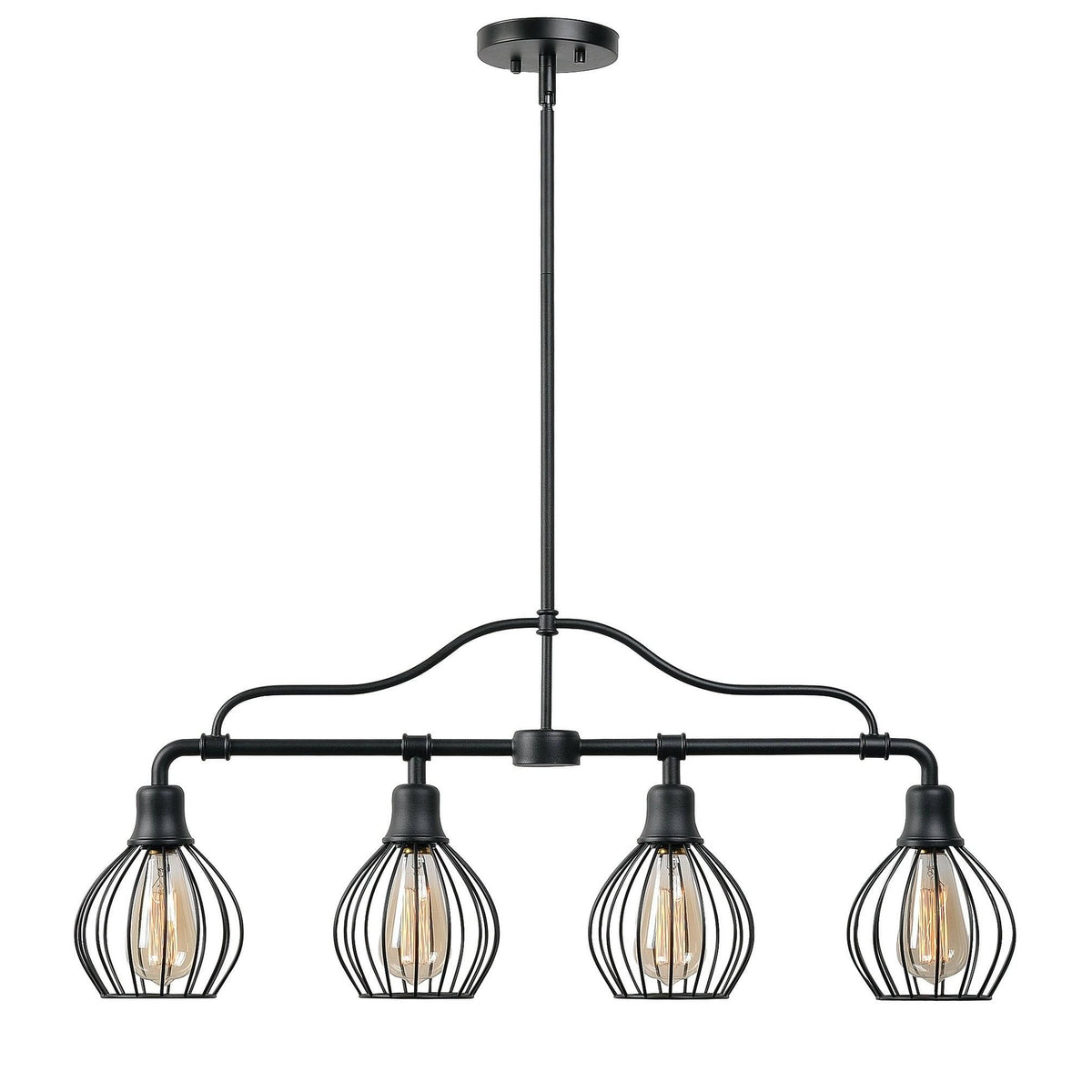 4 Light Island Light - Black Finish Y841