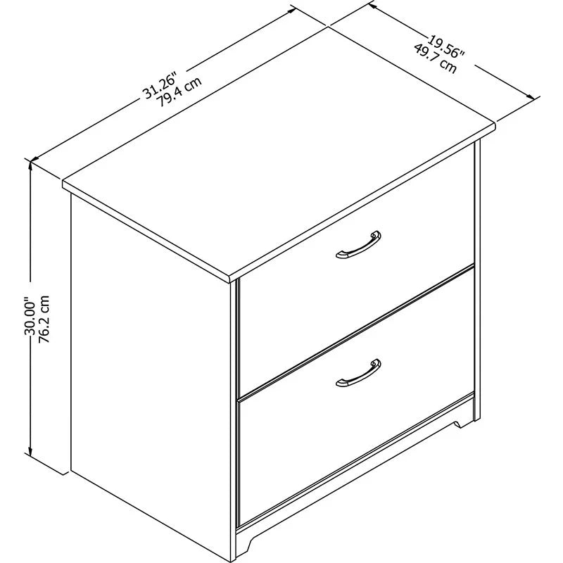 White 2 Drawer Wood Filing Cabinet Set of 2 Q96042
