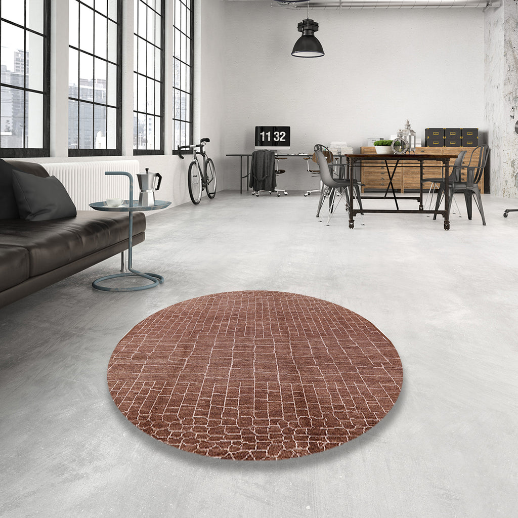 Light Copper Gold Rectangle Area Rug P7678