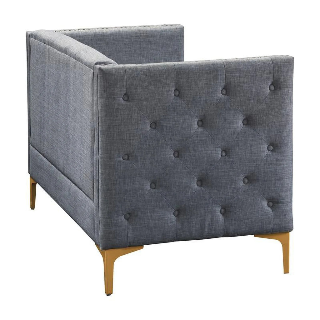 Light Gray Tufted Fabric Loveseat E830773